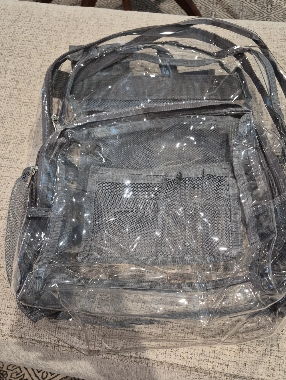 Vorspack Clear Bookbag w Gray Trim